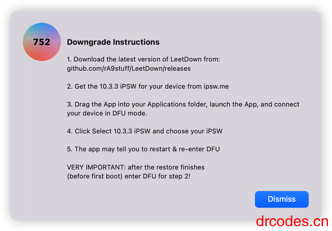 iPad mini2 使用LeetDown降级10.3.3，使用Sliver完美绕过激活锁-爱写代码的小医生